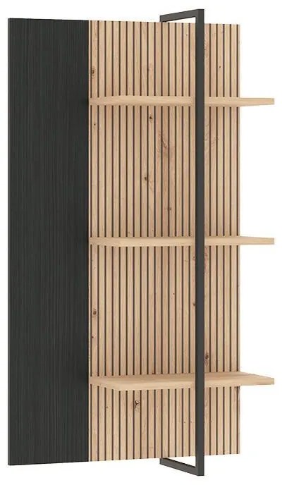 Ράφι τοίχου Correze ZP3P Μαύρος Δρύς - Artisan Oak 58x22x104 εκ. 58x22x104 εκ.