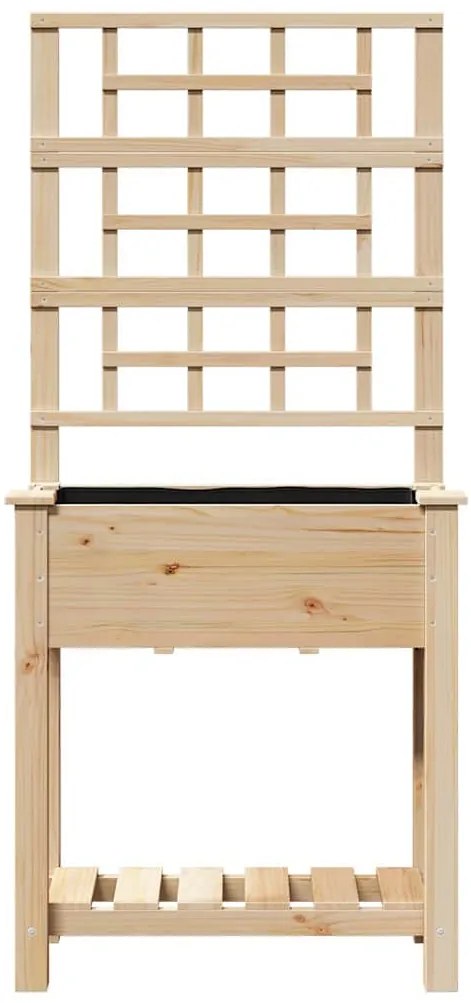 vidaXL Γλάστρα Κήπου με ράφι Μπεζ 71 x 38 x 152 εκ. Στερεό ξύλο έλατου