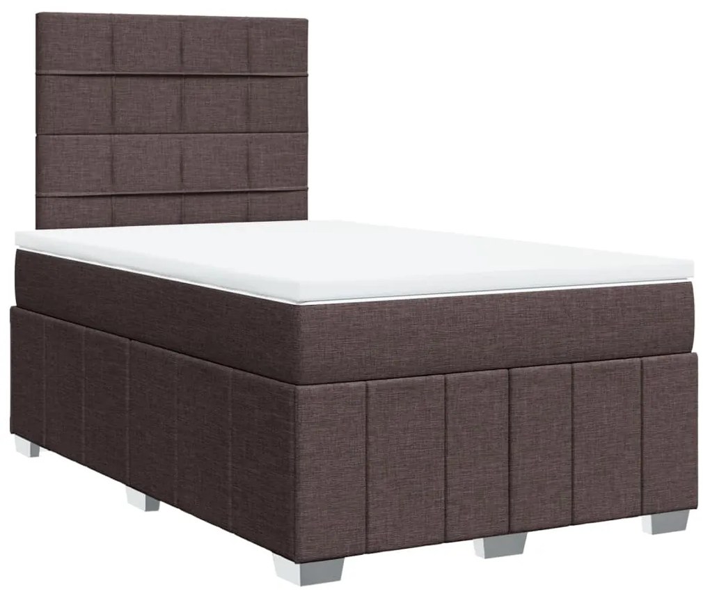 ΚΡΕΒΑΤΙ BOXSPRING ΜΕ ΣΤΡΩΜΑ ΣΚΟΥΡΟ ΚΑΦΕ 120X200 ΕΚ. ΥΦΑΣΜΑΤΙΝΟ 3293938