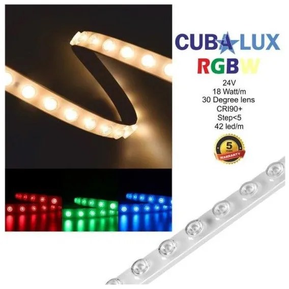 Ταινία LED 16W/m 1M 42LED/M 24V CRI80 3000K 622lm/m JAZZ 132008 Cubalux 132008