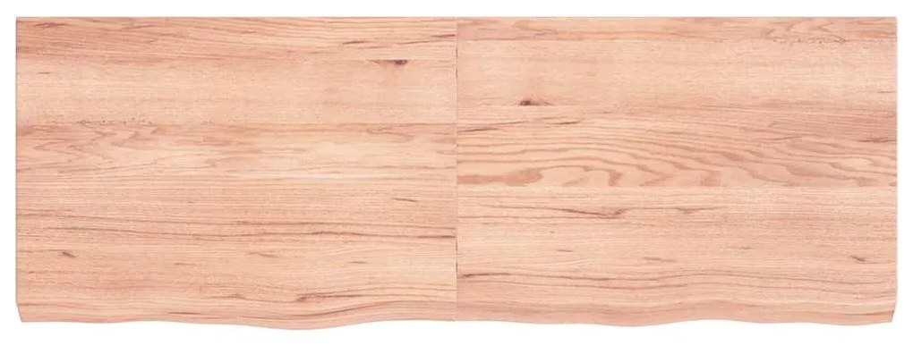 vidaXL Ράφι Τοίχου Ανοιχτό Καφέ 140x50x(2-6)εκ. Επεξ. Μασίφ Ξύλο Δρυός