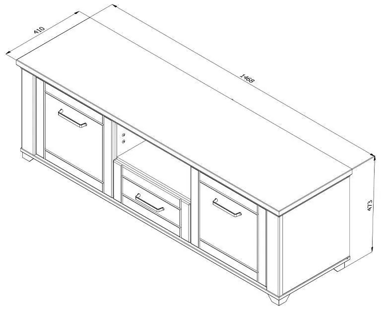 Έπιπλο Τηλεόρασης Valencia TV 150 Λευκό - Artisan Oak - Λευκό Μάτ 147*41*47,5 εκ. 147x41x47.5 εκ.