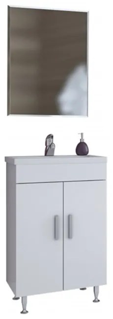 DROP Σετ επιδαπέδιου επίπλου μπάνιου, Roma 50, Slim, Λευκό, Drop DROP986659