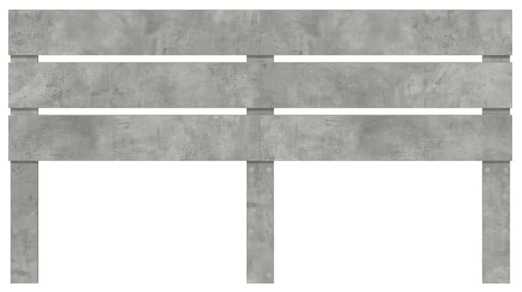 vidaXL Κεφαλάρι με κεφαλάρι Σκυρόδεμα Γκρι 200 cm Επεξεργασμένο ξύλο