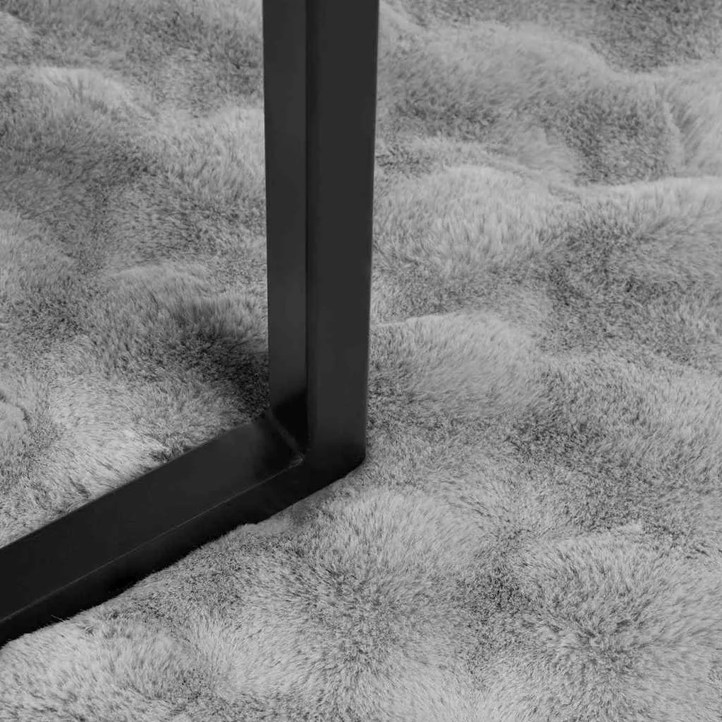 vidaXL Ψεύτικη κουβέρτα από κουνέλι 4 pcs Γκρι 240 x 270 εκ.