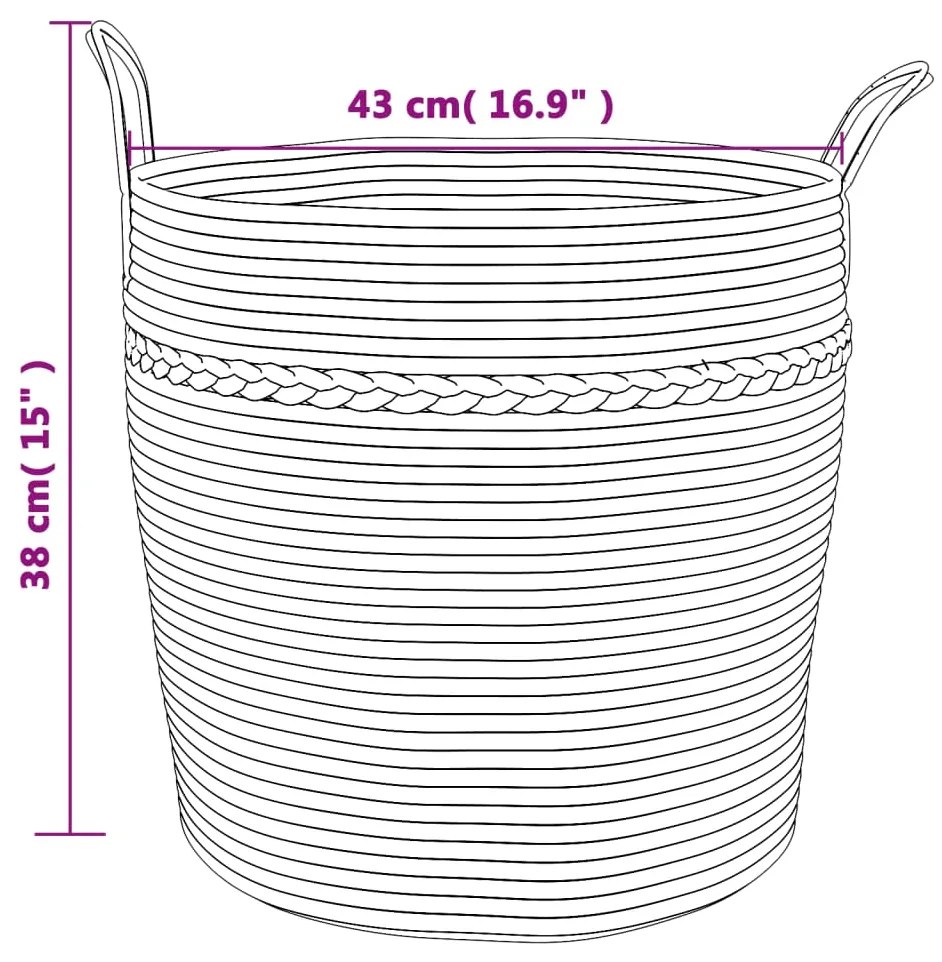 Καλάθι Αποθήκευσης Καφέ και Λευκό Ø43 x 38 εκ. Βαμβακερό - Πολύχρωμο