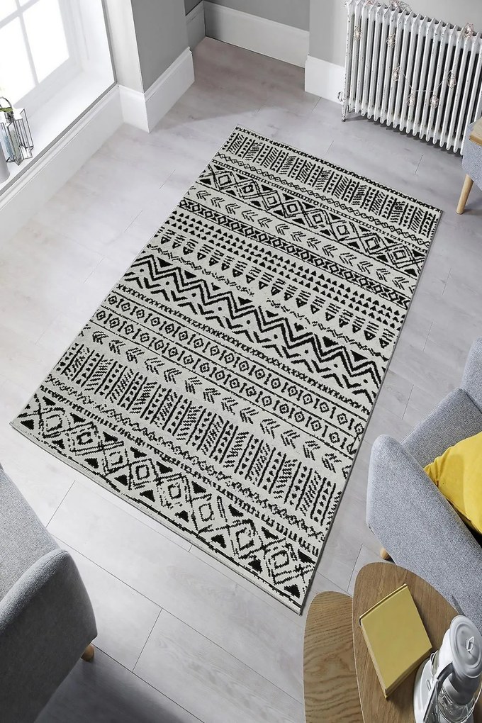 Χαλί W1083 213HFT1756 White-Black Conceptum Hypnose 80X120cm