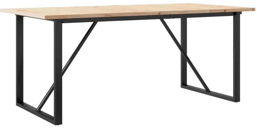 vidaXL Τραπέζι Τραπεζαρίας Πλαίσιο Ο Μασίφ Πεύκο/Ατσάλι