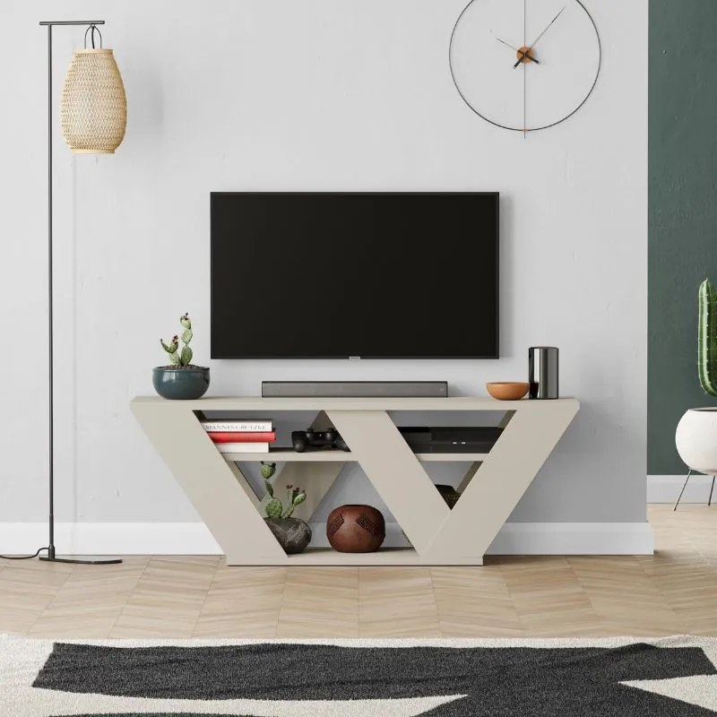 Έπιπλο τηλεόρασης Pipralla Megapap χρώμα sandstone 110x30x40εκ.