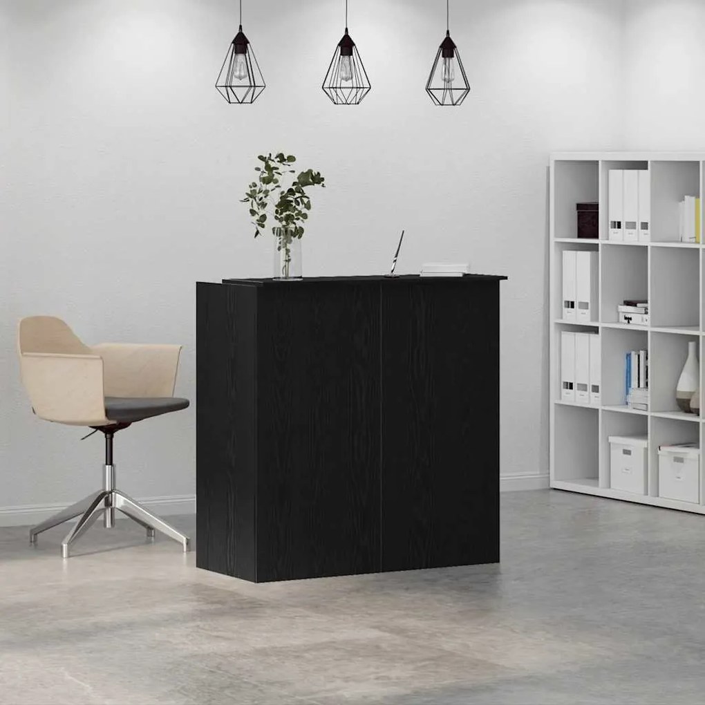 vidaXL Γραφείο υποδοχής Μαύρο Δρυς 100x50x103,5 εκ. Επεξεργασμένο Ξύλο