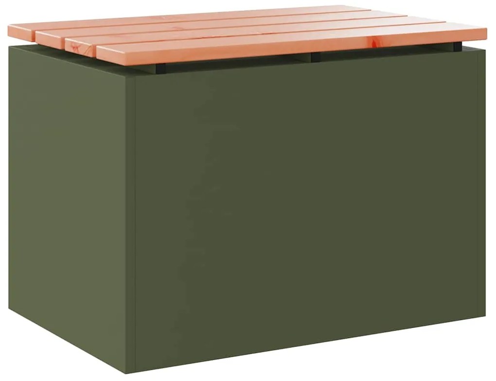 vidaXL Παγκάκι κήπου Λαδί 60 x 40 x 43 εκ Ατσάλι