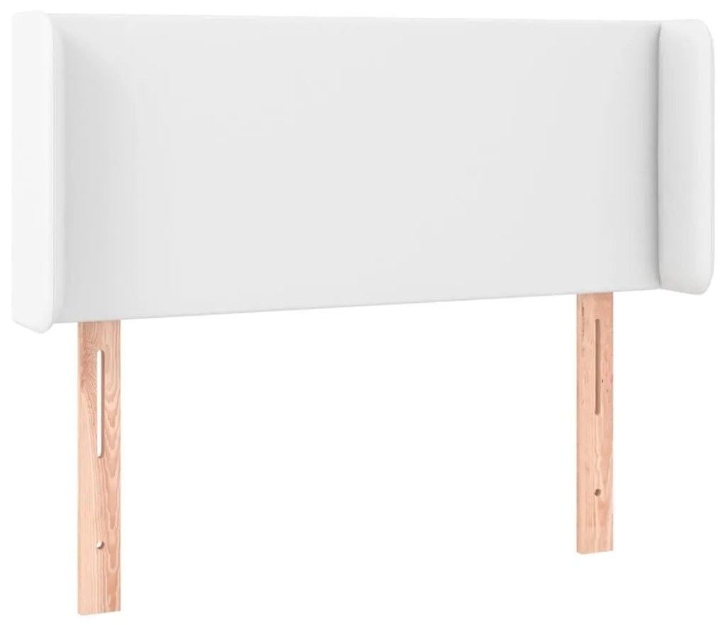Κεφαλάρι Κρεβατιού LED Λευκό 93x16x78/88εκ. από Συνθετικό Δέρμα - Λευκό