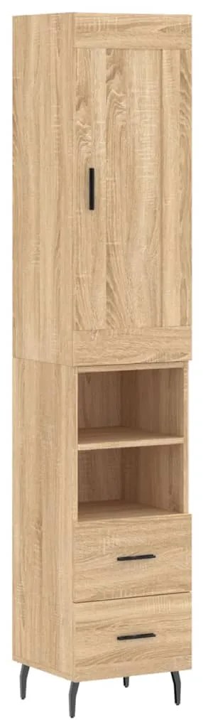 vidaXL Μπουφές Sonoma δρυς 34,5 x 34 x 180 εκ. από Επεξεργασμένο Ξύλο