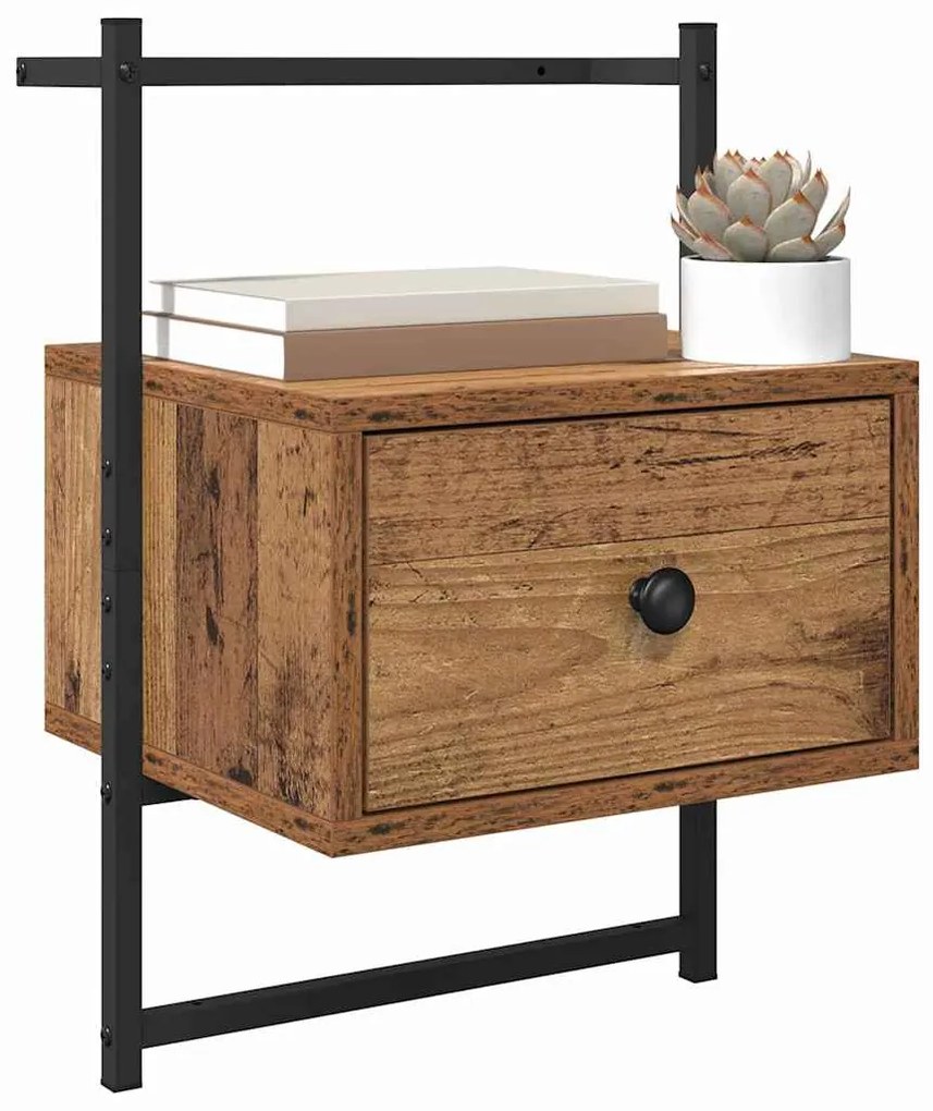 vidaXL Κομοδίνο 2 pcs Παλιό ξύλο 35 x 30 x 51 εκ. Επεξεργασμένο ξύλο