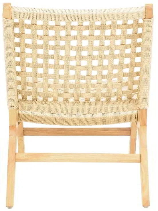 Πολυθρόνα Polisin pakoworld σχοινί-rubberwood σε φυσική απόχρωση 55x80x77εκ