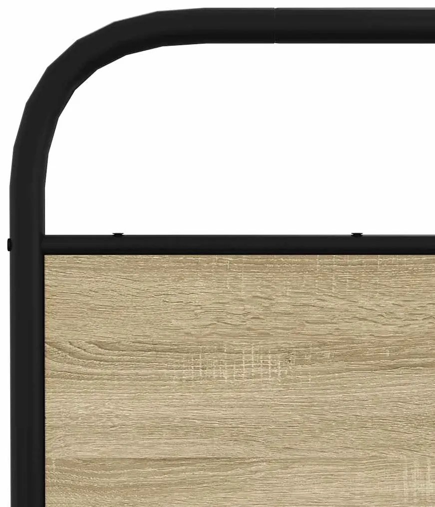 vidaXL Σκελετός Κρεβ. Χωρίς Στρώμα Sonoma Δρυς 140x200 εκ. Μεταλλικό