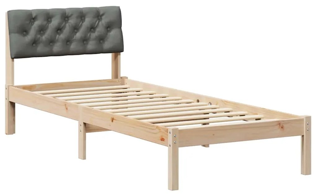 vidaXL Σκελετός Κρεβατιού με κεφαλάρι Καφέ και σκούρο γκρι 75 x 190 cm