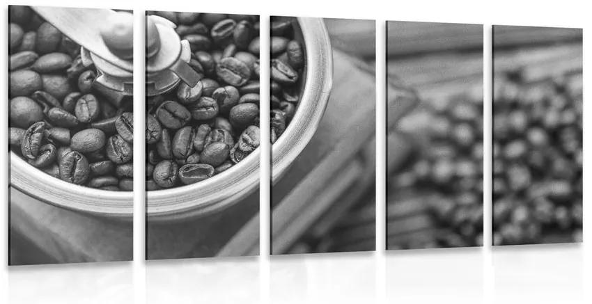 Μύλος καφέ vintage εικόνας 5 μερών σε ασπρόμαυρο