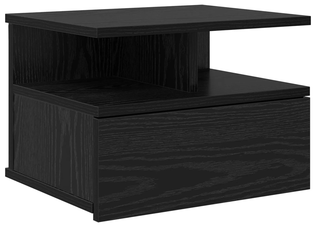 vidaXL Floating Nightstand Μαύρος Δρυς 40x31x27 εκ Επεξεργασμένο ξύλο