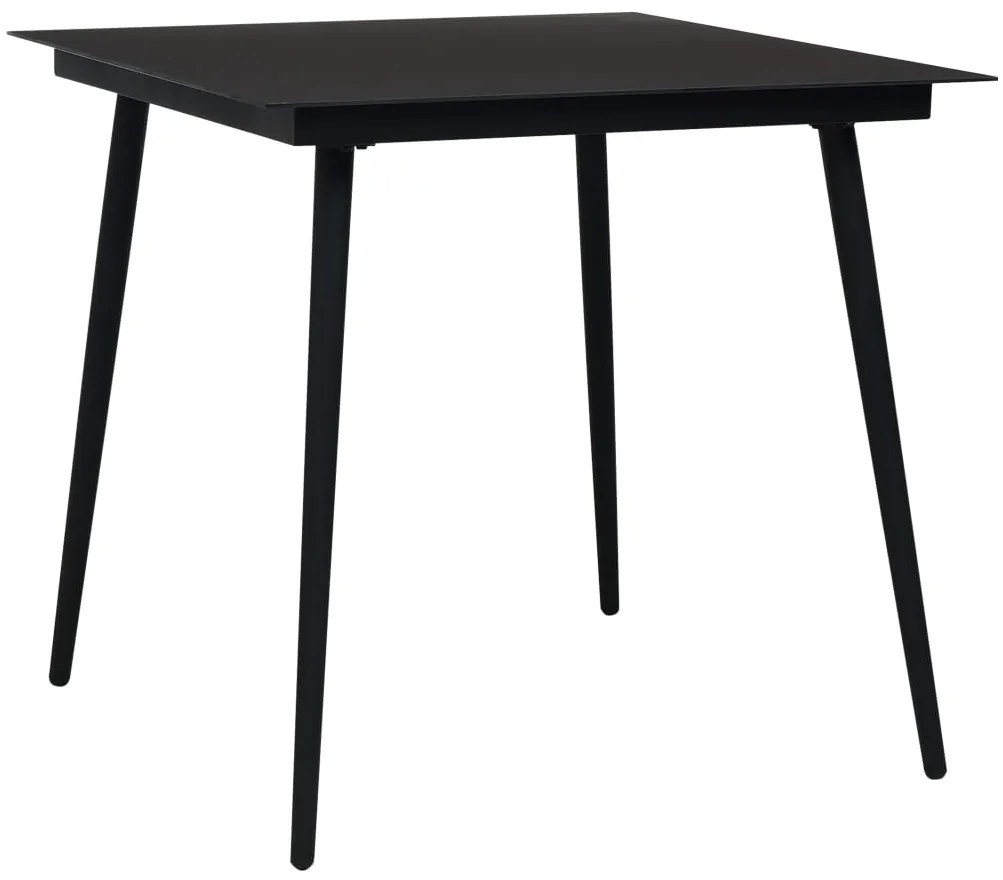 vidaXL Σετ Τραπεζαρίας Κήπου 3 τεμ. Μαύρο Ατσάλι &amp; Βαμβακερό Σχοινί