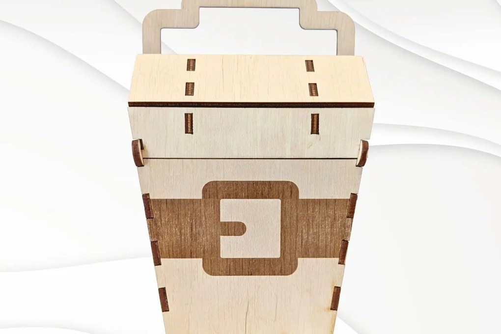 Intra απο ξύλο plywood 3mm-4mm πάχος Καλάθι δώρων Χριστουγέννων, μοτίβο κοπής με λέιζερ Δίασταση 15x15 cm INTRAFABR-110257550