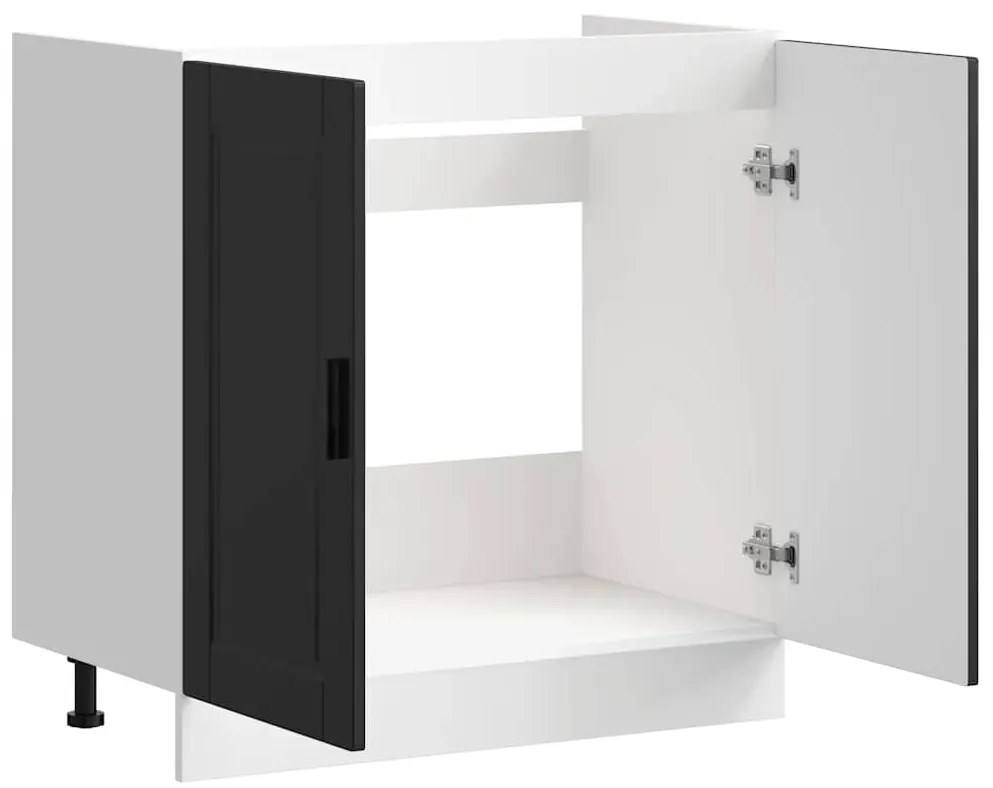 vidaXL Ντουλάπι βάσης νεροχύτη Porto Μαύρο 80x46x81,5 cm