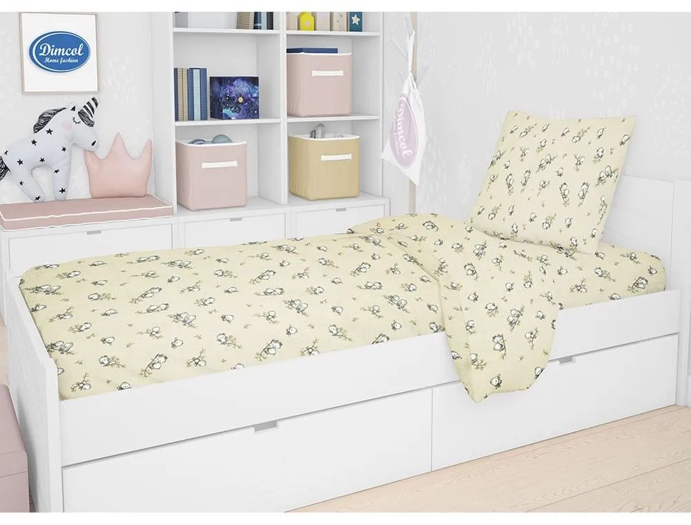 Παπλωματοθήκη Παιδική Birds 16 Ecru DimCol Μονό 100% Cotton Flannel