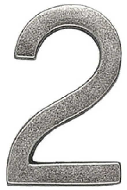 Roline 460 Πινακίδα με Αριθμό 2 από Ορείχαλκο Old Silver 55mm
