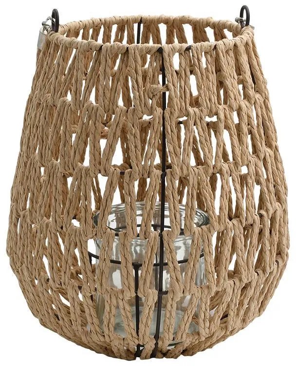 Ψάθινο Φανάρι Umeko FL012 Fylliana Φυσικό χρώμα 24x27εκ. 24x24x27 εκ.