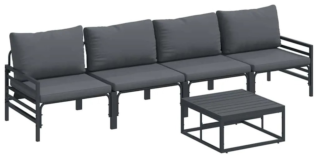 vidaXL Σετ Καναπέ Κήπου 5 pcs Ανθρακί Ατσάλι