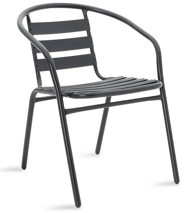 Πολυθρόνα Tade pakoworld στοιβαζόμενη μέταλλο μαύρο 54x58x73εκ