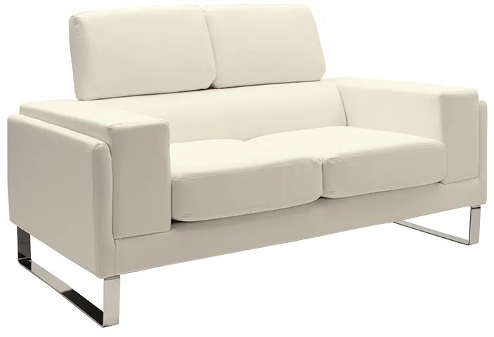 Καναπές Shea pakoworld 2θέσιος PU ivory-inox 158x80x87εκ 074-000011