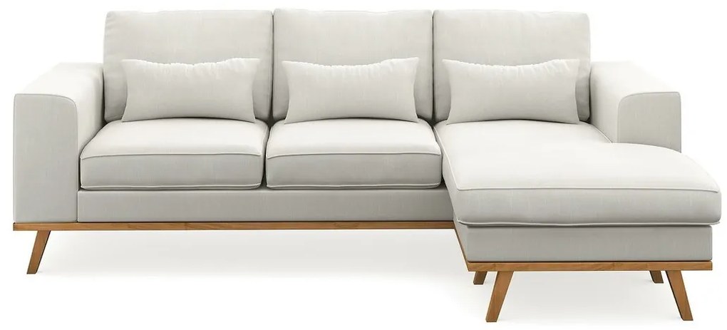 Γωνιακός Καναπές Seattle K120, Δρυς, Beige, 220x160x85cm, Πόδια: Ξύλο | Epipla1.gr