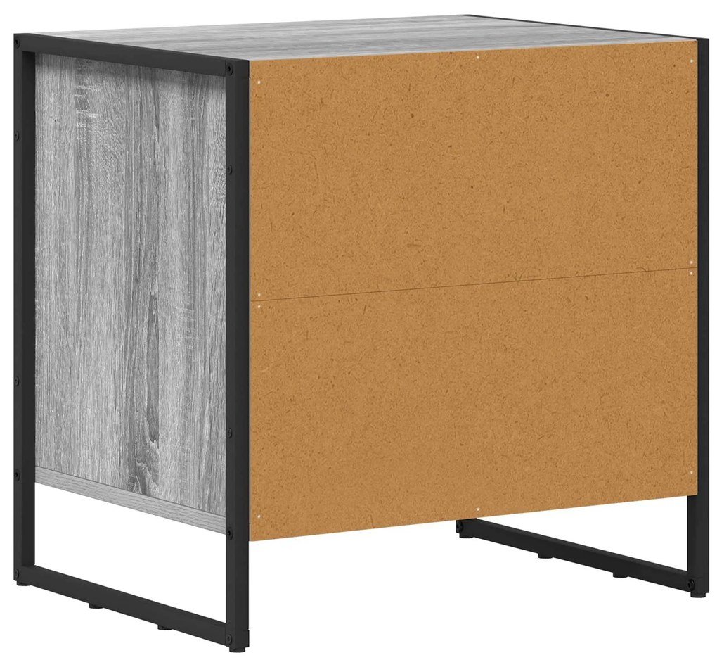 vidaXL Κομοδίνο Γκρίζο Σονομα 50 x 39.5 x 50 εκ. Επεξεργασμένο ξύλο