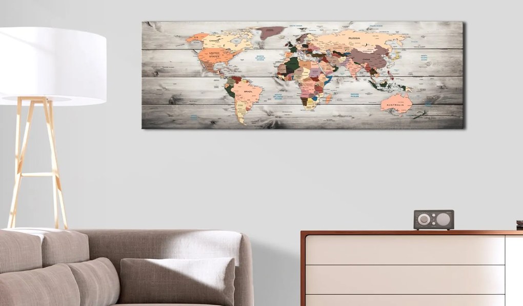 Πίνακας - World Maps: Wooden Travels 135x45