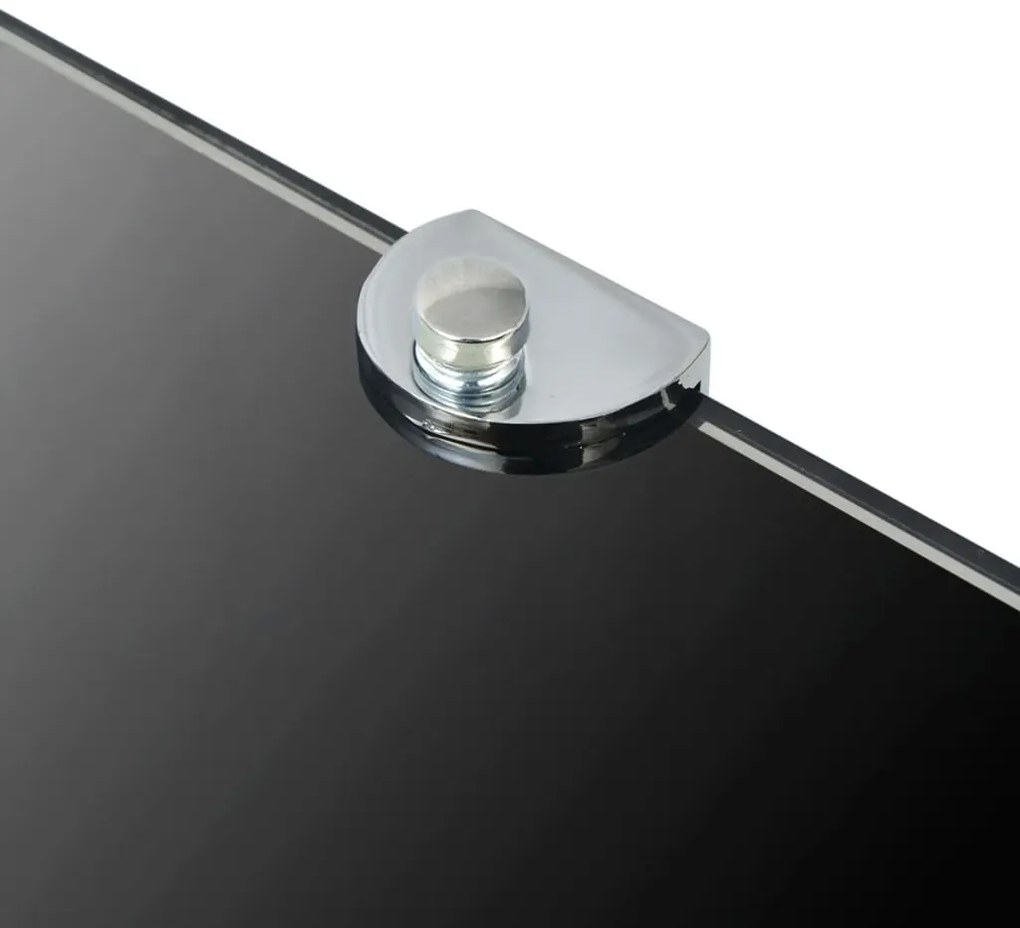 vidaXL Ράφια Γωνία 2 τεμ Μαύρα 35x35 εκ Γυάλινα + Στηρίγματα Χρωμίου