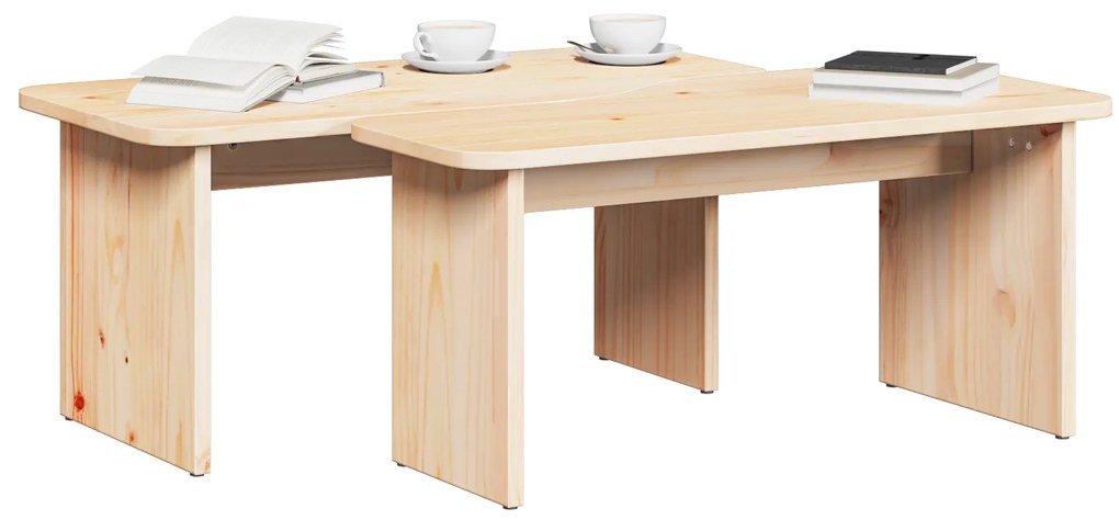 vidaXL Τραπεζάκι σαλονιού 2 pcs Φυσικό 100 x 69 x 35.5 εκ