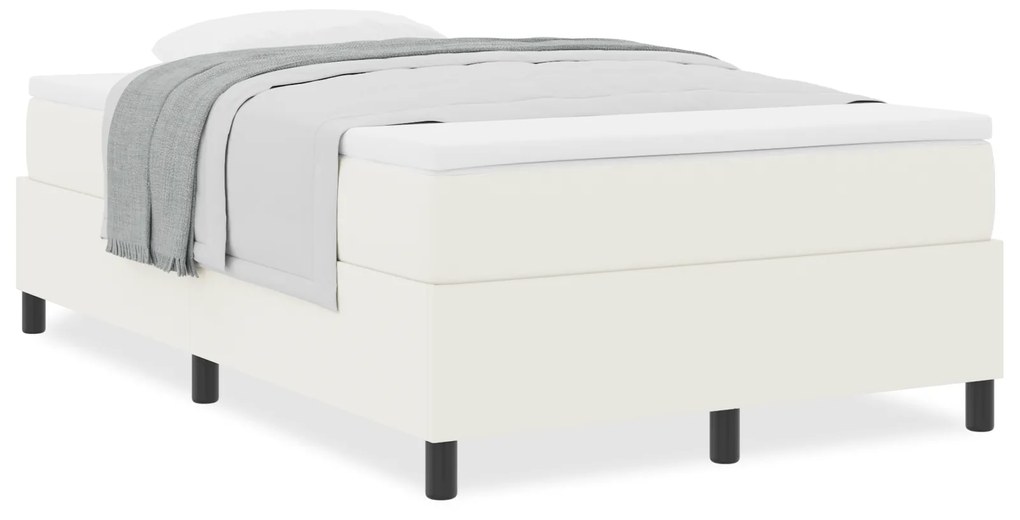 vidaXL Κρεβάτι με Στρώμα Κρέμ - 120 x 200 εκ, Βελουτέ Ύφασμα