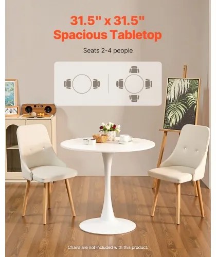 VEVOR 31.5 in Round Dining Table Wood Kitchen Table for 2-4 Person (Only Table)