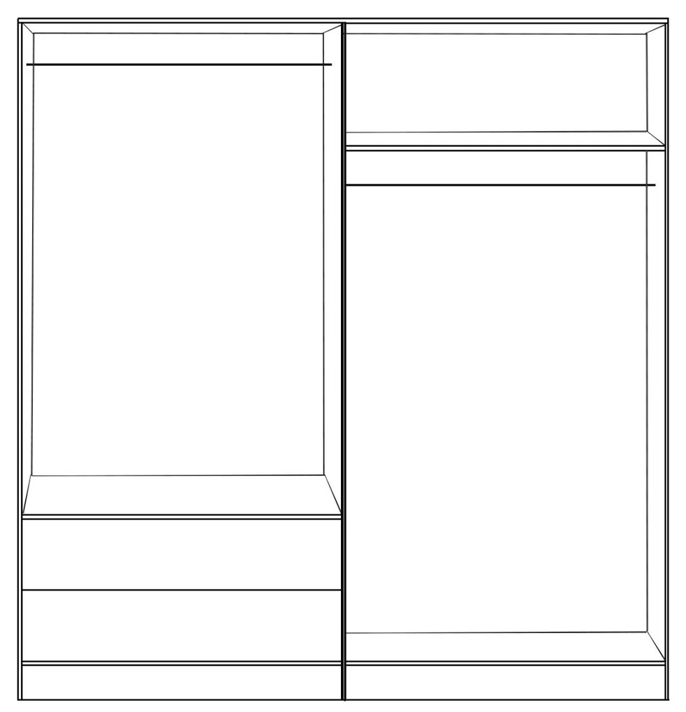 Ντουλάπα JENNA Τετράφυλλη με 2 Συρτάρια Sonama 160x42x181 εκ. 160x42x181 εκ.