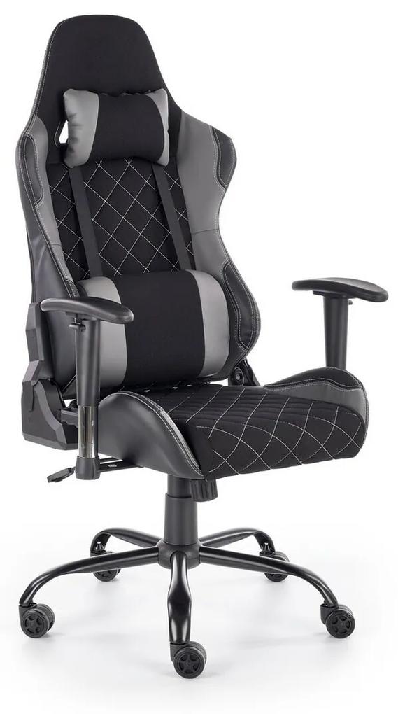 Καρέκλα gaming Houston 1431, Μαύρο, Γκρι, 127x69x62cm, 22 kg, Με μπράτσα, Με ρόδες, Μηχανισμός καρέκλας: Κλίση | Epipla1.gr