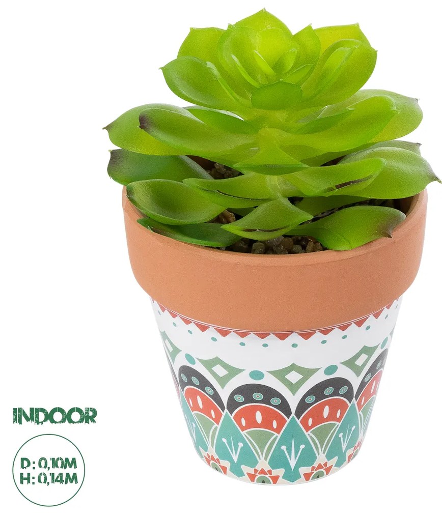 GloboStar® Artificial Garden SUCCULENT ECHEVERIA 21049 Διακοσμητικό Φυτό Παχύφυτο Εχεβέρια Υ14cm