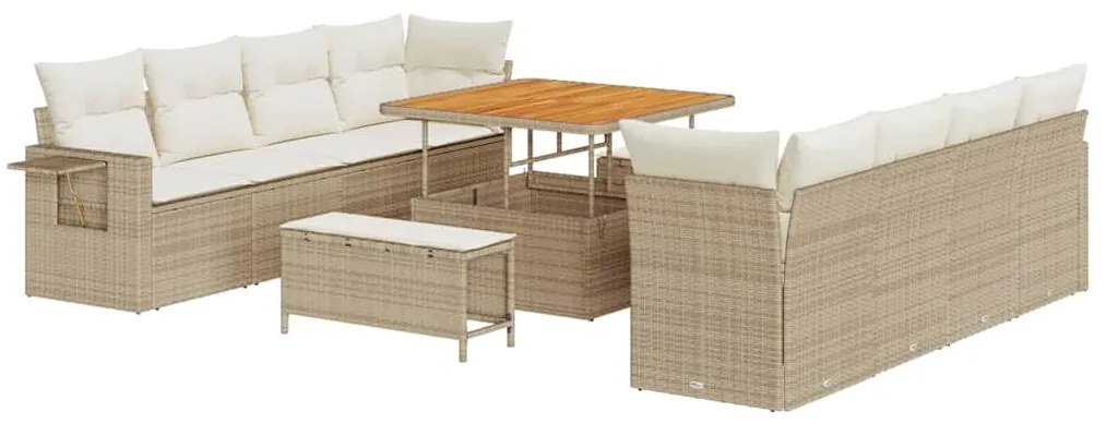 vidaXL Σετ Καναπέ Κήπου 11 pcs μπεζ και κρεμ 100 x 100 x 71 cm
