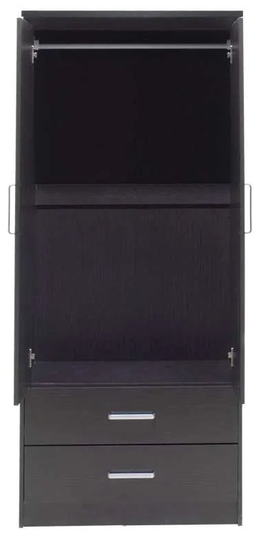 Ντουλάπα ρούχων δίφυλλη OLYMPUS pakoworld χρώμα wenge 81x57x183εκ