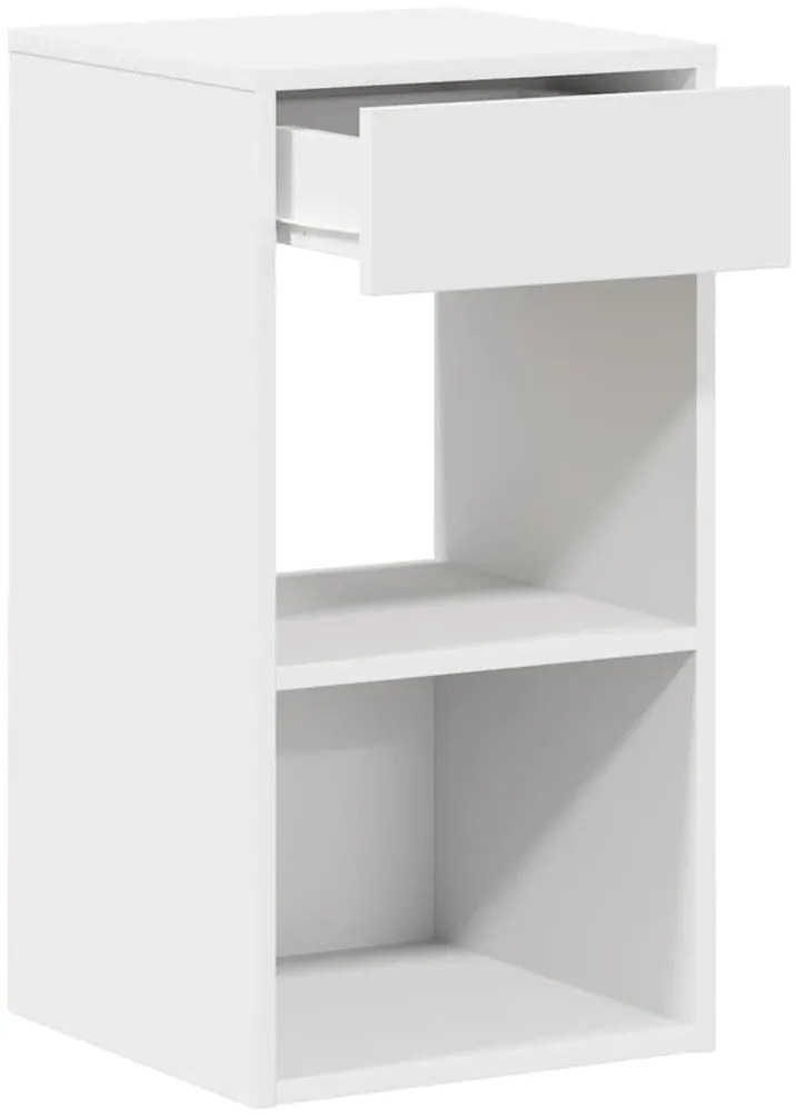 vidaXL Κομοδίνα με συρτάρι 2 τεμάχια Λευκό 35x34x66,5 cm