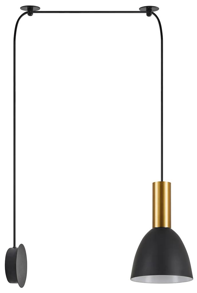 Φωτιστικό Τοίχου - Απλίκα SE21-GM-4-NM1W-MS2 ADEPT TUBE Gold Matt Wall Lamp Black Metal Shade+