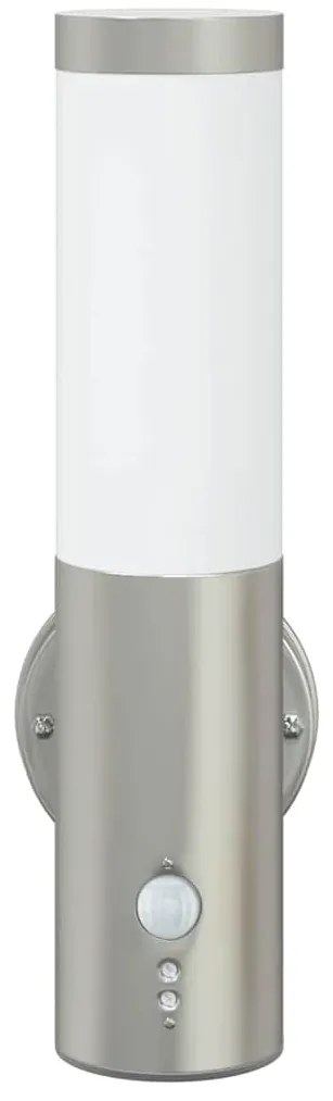 vidaXL Φωτιστικό Τοίχου Για Εξωτερικούς Χώρους Ασημί 15 x 7,5 x 33 εκ