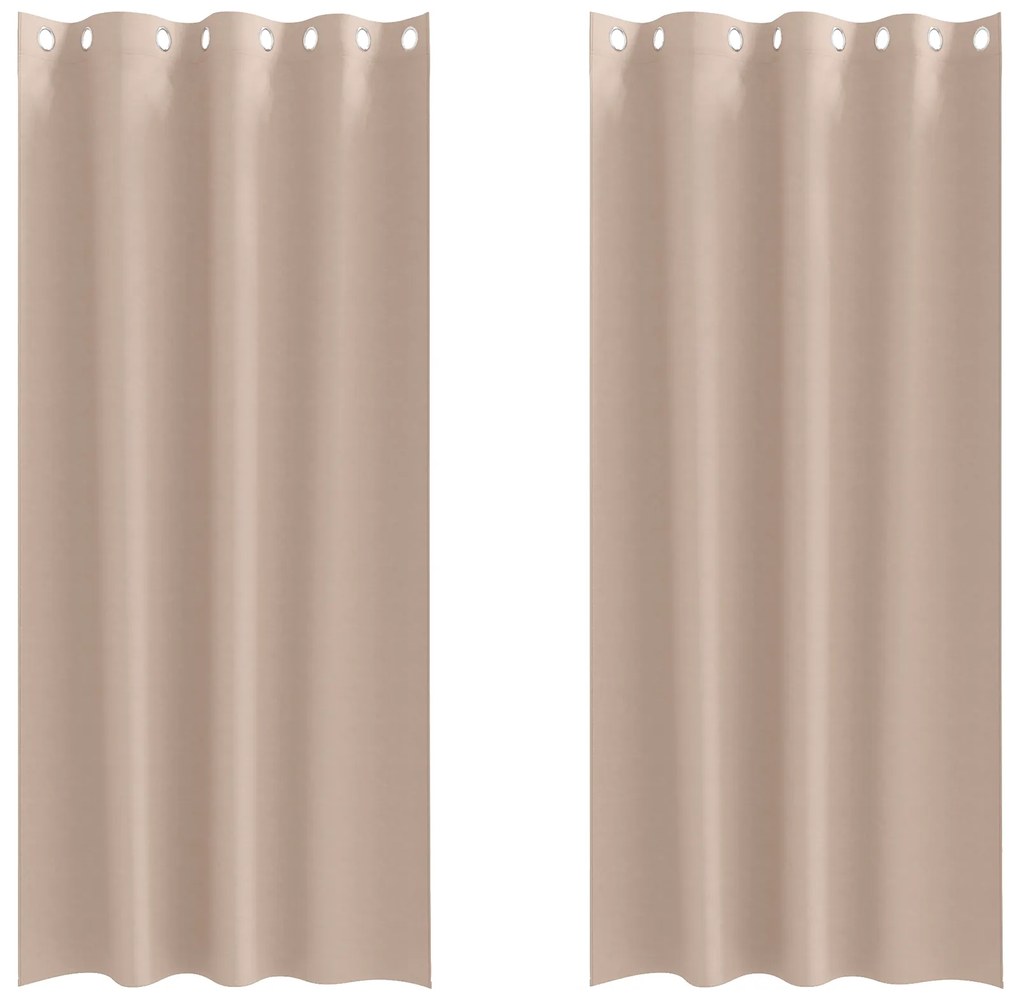 vidaXL Κουρτίνες με κουρτίνες 2 pcs Taupe 225 x 140 εκ. Πολυεστέρας