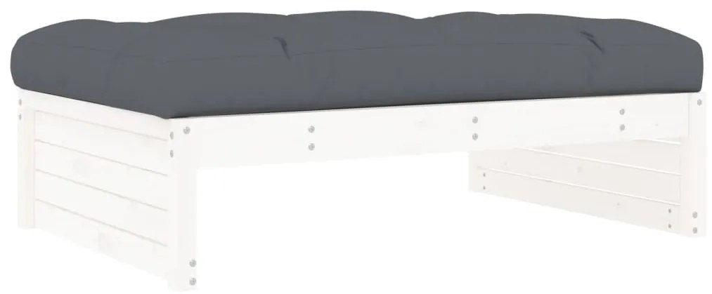 vidaXL Υποπόδιο Κήπου Λευκό 120 x 80 εκ. από Μασίφ Ξύλο Πεύκου