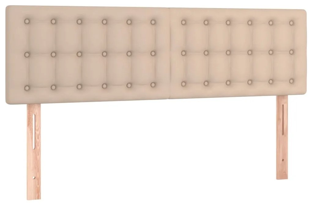 vidaXL Κρεβάτι Boxspring με Στρώμα Καπουτσίνο 140x190εκ.από Συνθ.Δέρμα